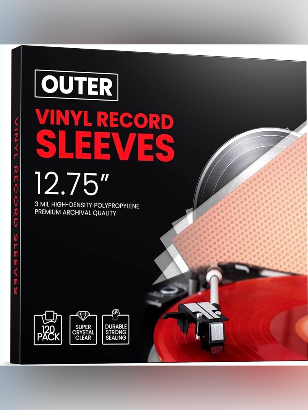 120-Pack Vinyl Record Outer Sleeves – 12.75” | 3 Mil | Brand New